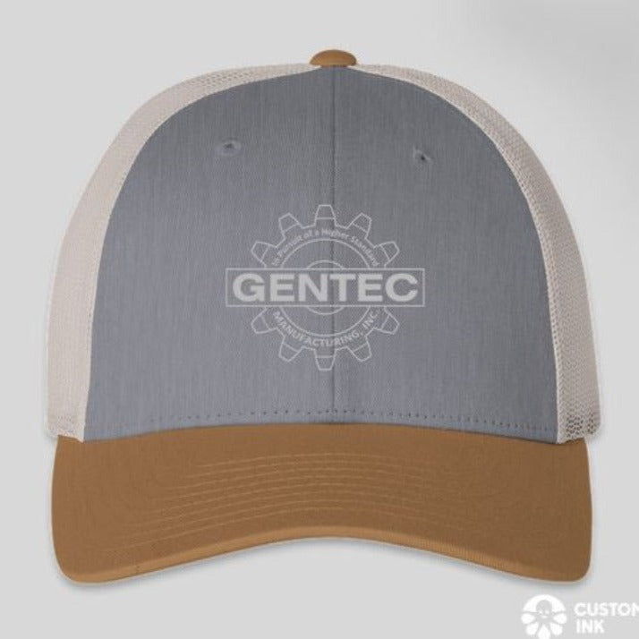 Gentec Trucker Hat - Grey/Amber - Embroidered
