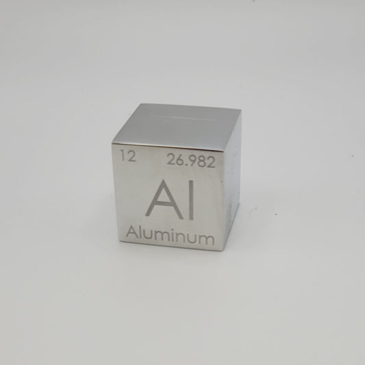 Aluminum Cube (Al) 1"x1"x1" Polished MADE IN USA