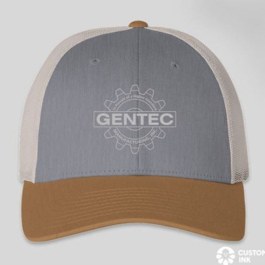 Gentec Trucker Hat - Grey/Amber - Embroidered